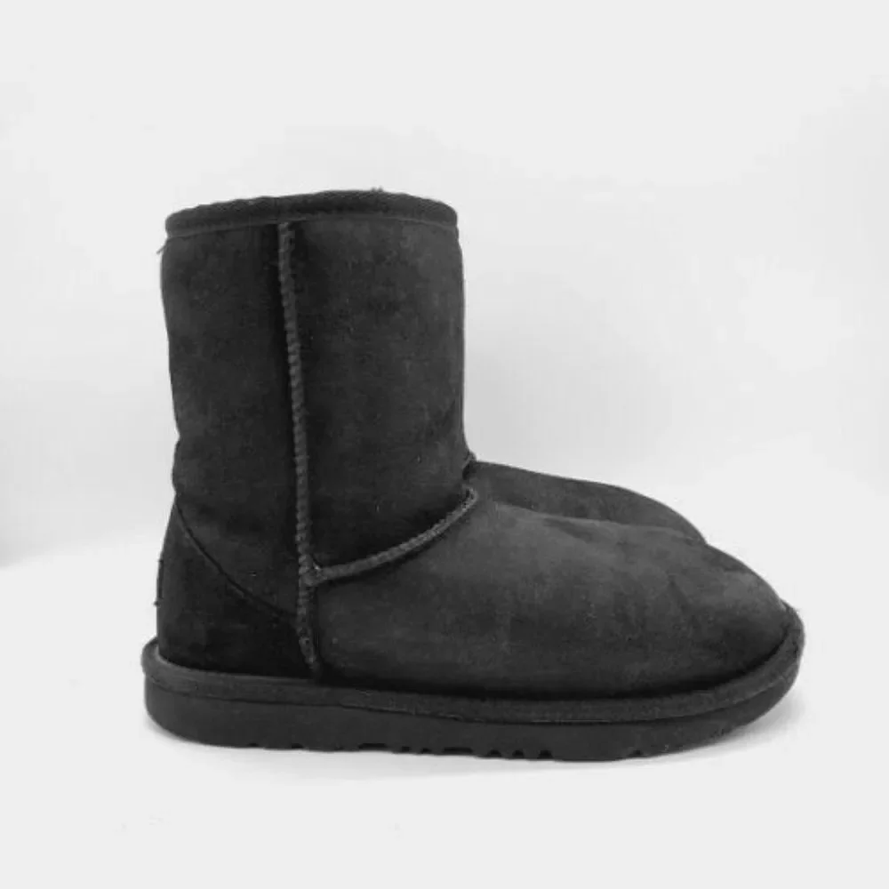 UGG Girls Black Slip On‎ Round Toe Winter Boots